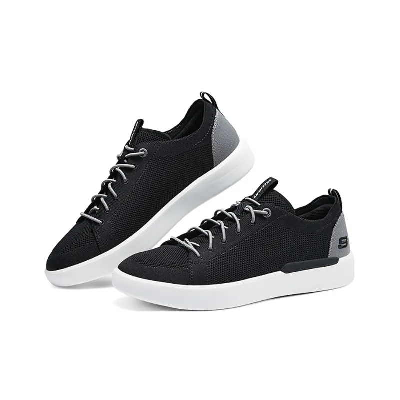 Skechers Cushioning Abrasion Resistant Breathable Slip Resistant Low Top Skateboard Shoes Men's Black-2