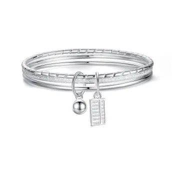 Nine Music 999 Fine Silver Bangles Women's