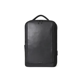 NAVIGARE Fabric With Top Grain Cow Leather Backpack Regular Men's Black