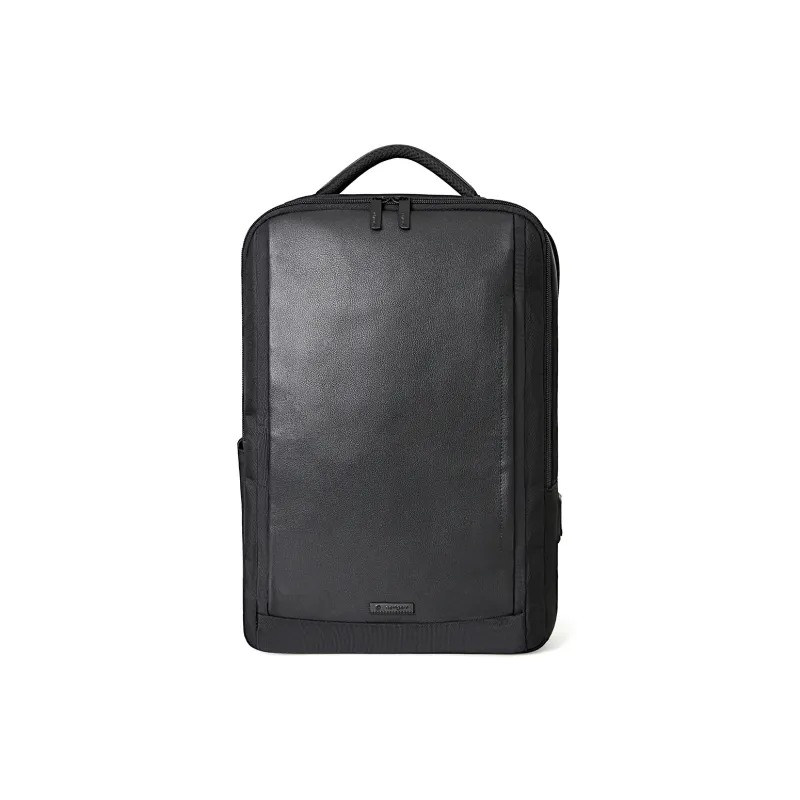 NAVIGARE Fabric With Top Grain Cow Leather Backpack Regular Men's Black-0