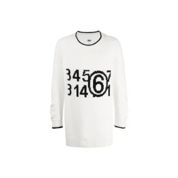 MM6 Maison Margiela Logo intarsia Crew neck Jumper