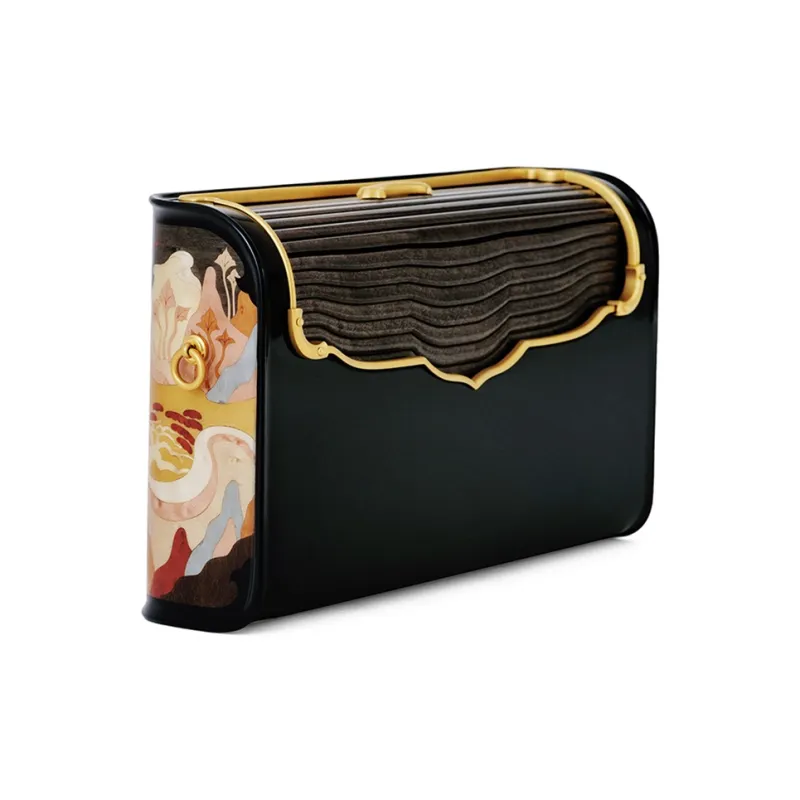 DUANMULIANGJIN Teak Evening Bag, Crossbody Bag, Shoulder Bag Women's Frosty Black-4