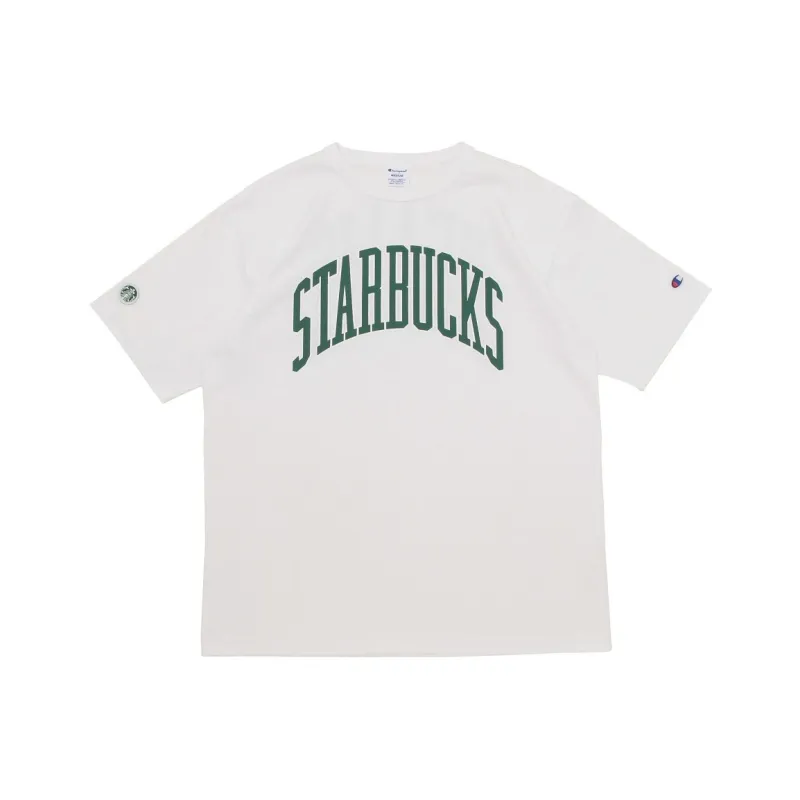 Starbucks/starbucks X Champion Beams X Starbucks Collaboration T-Shirts Unisex White-0