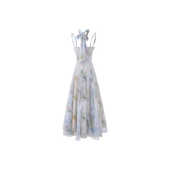 Oudifu Slip Dresses Women's Blue