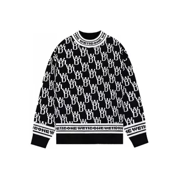 WE11DONE All over Logo Crew neck Jumper