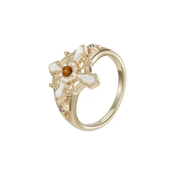 RiotLILY Cut Out Cross Tiger's Eye Stone Fashion Versatile Style Rings Women's