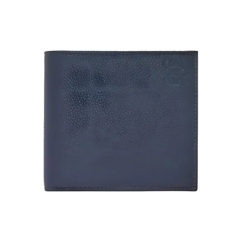 LOEWE Soft Grained Cow Leather Wallet Men's Agate Blue