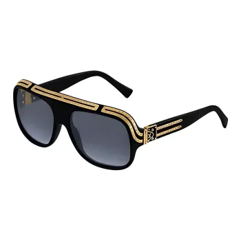 LOUIS VUITTON Acetate Aviator Sunglasses Men's Black