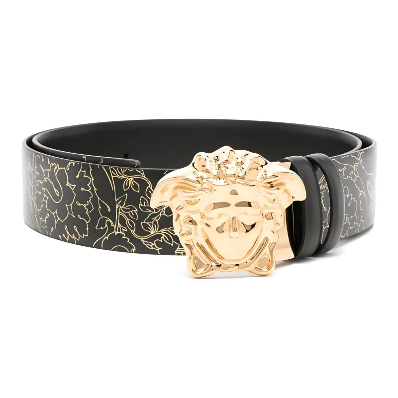 VERSACE La Medusa Reversible Leather Belt-0
