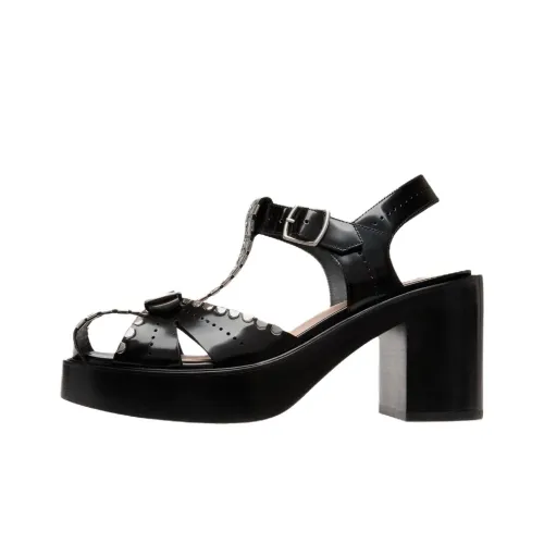 BALLY Peggy Gut One Strap Sandals 8.5cm Women's Black