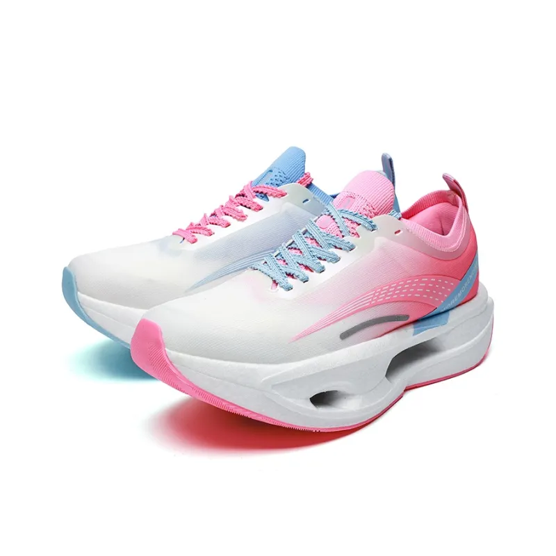 MOREMORENOISE Low Top Running Shoes Men's Pink Blue Mismatched Color-4