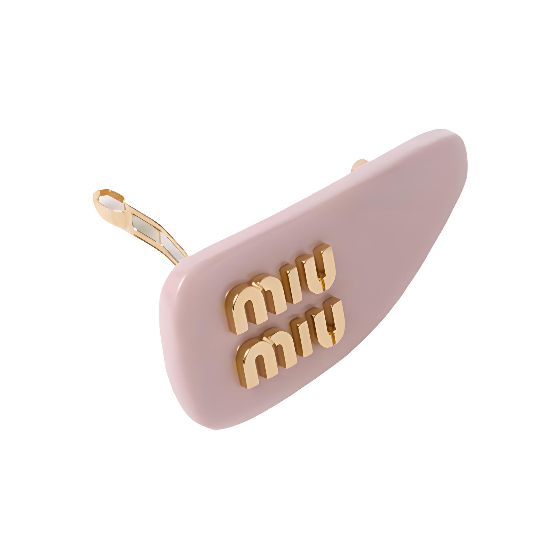 MIU MIU Leather Hair Clips Women's Pink - POIZON