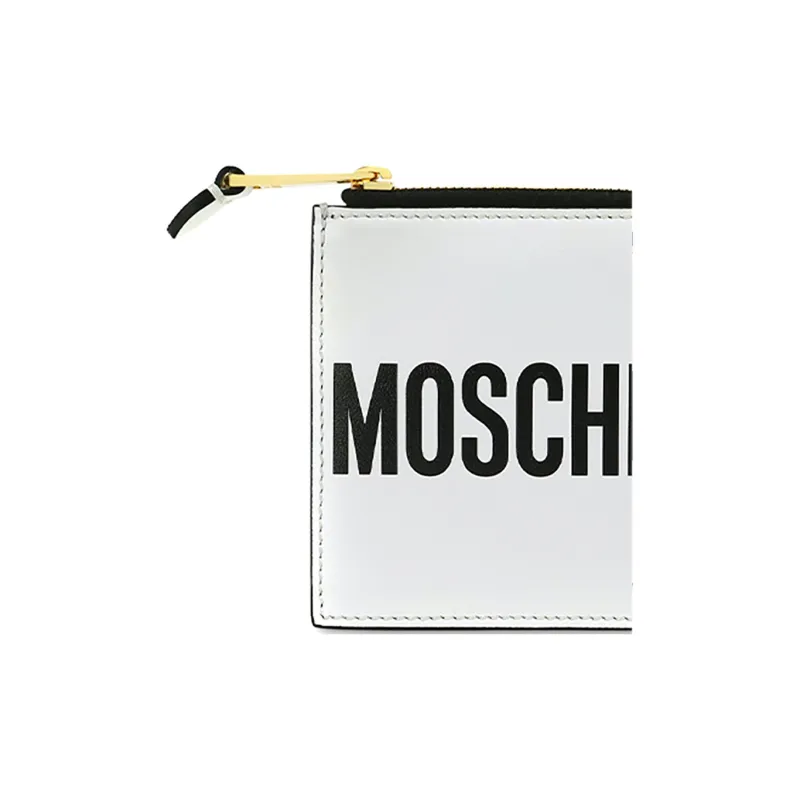 MOSCHINO Leather Wallet Unisex White-3