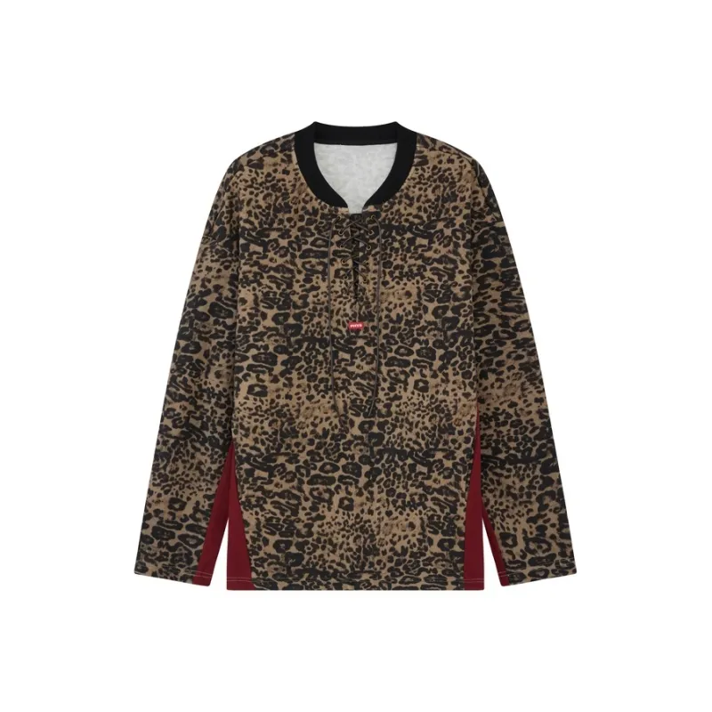 WULISHAONIAN Sweatshirt Unisex Leopard Print-0