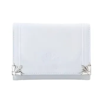Disney Cow Leather Wallet Women's Gray White