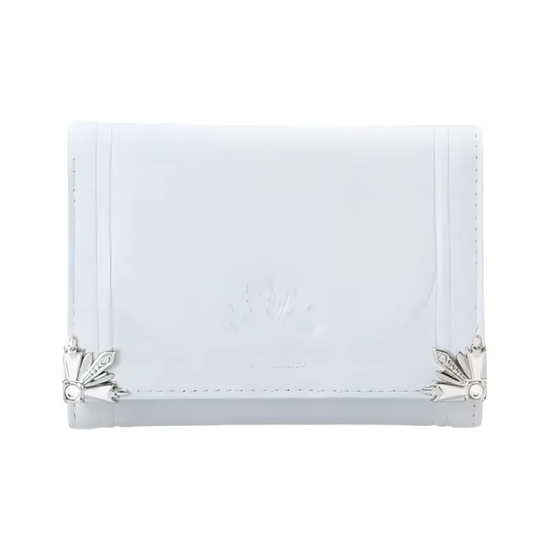 Disney Cow Leather Wallet Women's Gray White-0