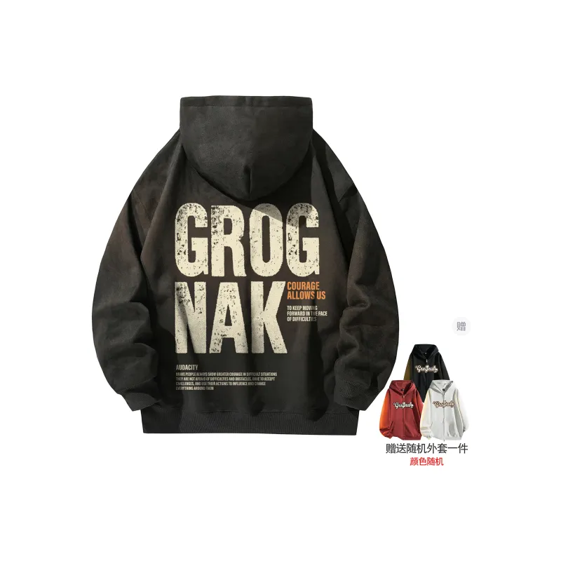 GROGNAK Sweatshirt Unisex Fleece Lined Thin Optional-27