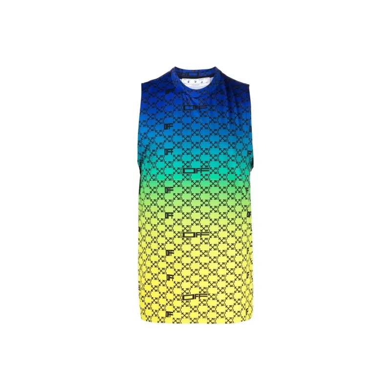 OFF WHITE Iridescent All Over Arrows Monogram Tank Top-0