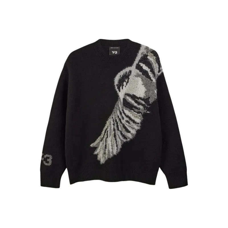 Y 3 Graphic Knitted Crewneck Jumper-0