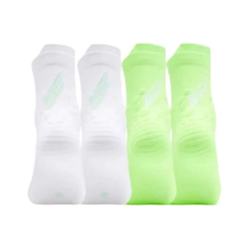 QIAODAN Running Socks Men's 2 Pack Flying Shadow Green/Jordan White-1
