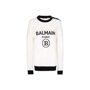 BALMAIN Cashmere Sweaters Men Ecru