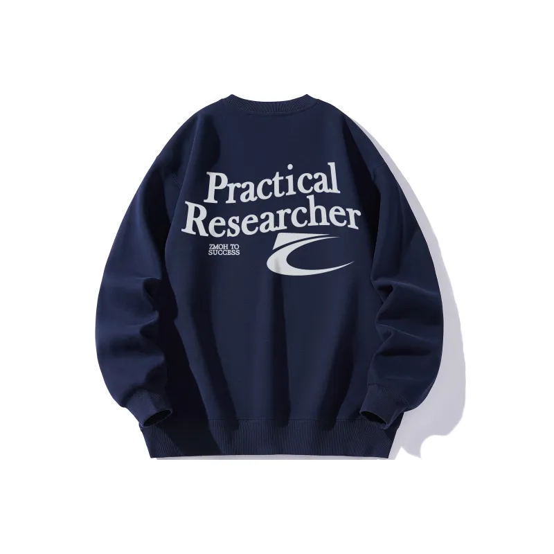 ZMOH Fleece Lined Crew Neck Sweatshirt Unisex Couple's-7