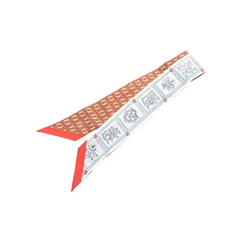 FENDI 2001-2024 Ff Floral Logo Print Silk Scarf Scarves