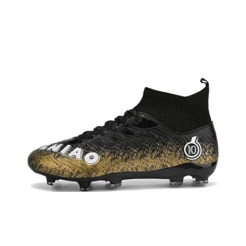 BIANSULONG Soccer Shoes Unisex Low Top Black/Gold