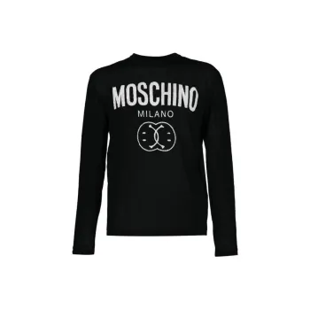 MOSCHINO Logo Intarsia Knit Crewneck Jumper