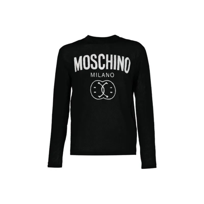 MOSCHINO Logo Intarsia Knit Crewneck Jumper-0
