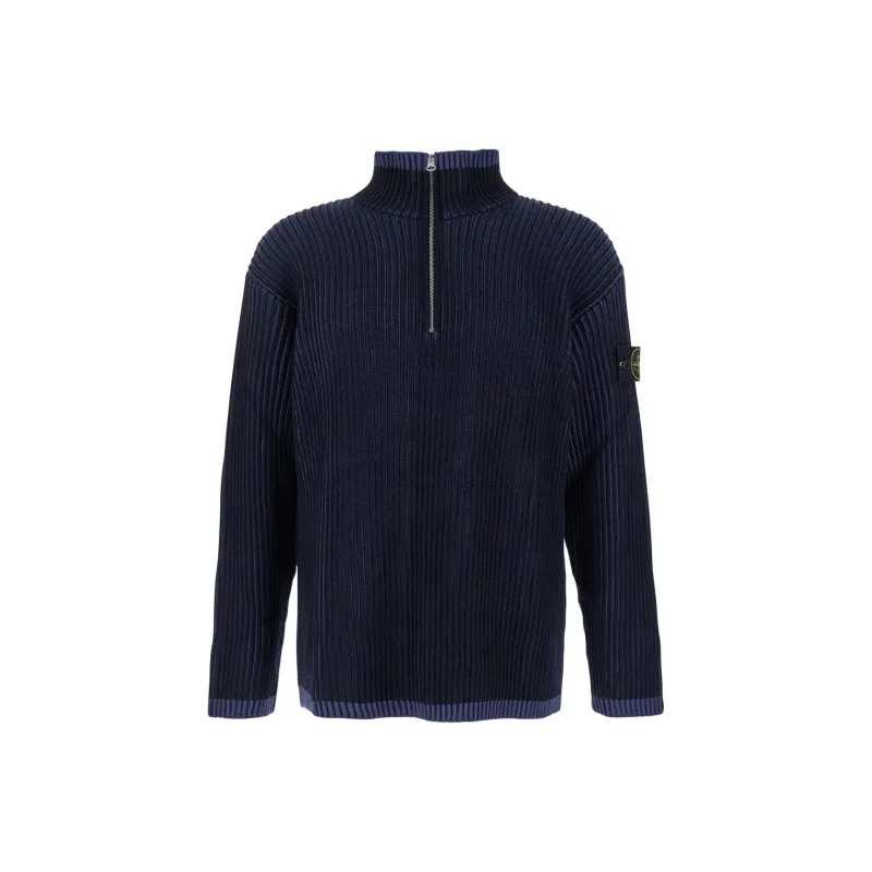 STONE ISLAND Logo Patch High Neck Knitted Jumper-0