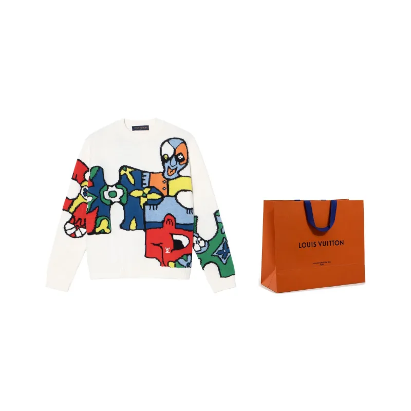 LOUIS VUITTON Lv Puzzle Jacquard Crewneck-5