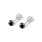4mm Black Zircon Stud Earrings, 1 Pair[Surgical Grade Titanium Steel]