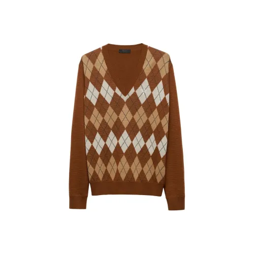PRADA Sweaters Men Brown