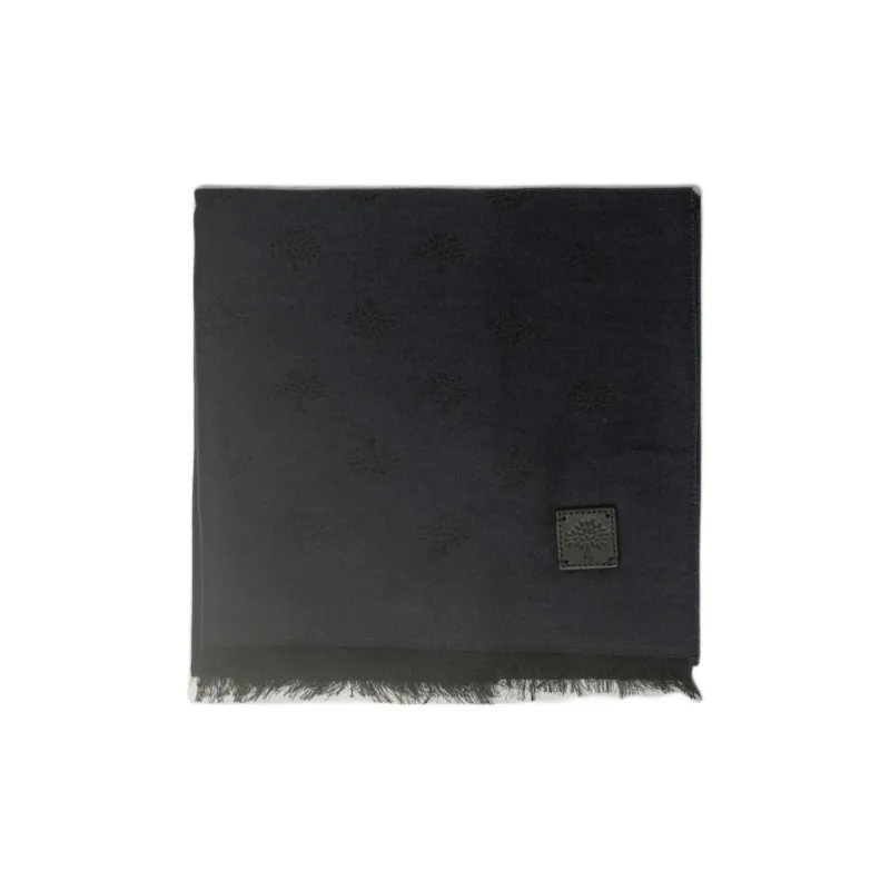 Mulberry Wool Knit Scarves Unisex Blue-0