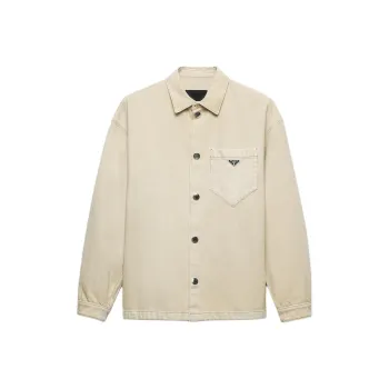 PRADA Logo plaque Denim Shirt