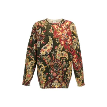 METROCITY Paisley Intarsia Knit Crewneck Jumper