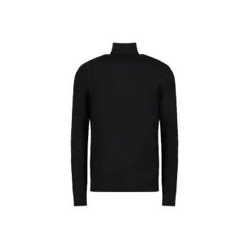 EMPORIO ARMANI Virgin wool Rollneck Jumper With All over Devoré Lettering