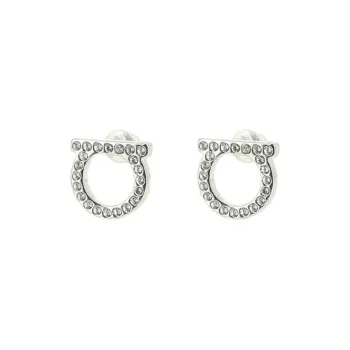 FERRAGAMO Brass, Glass Earrings Unisex Silver