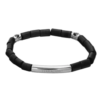 FERRAGAMO Brass, Bead, Gemstone Bracelets Unisex Black