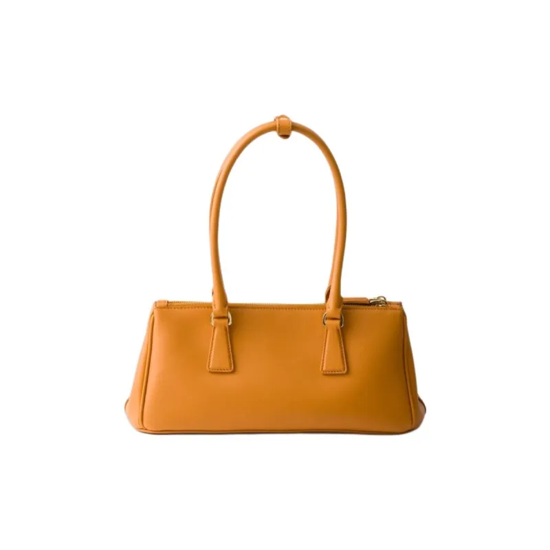 PRADA Calfskin Handbag, Shoulder Bag Medium Size Women's Amber-2