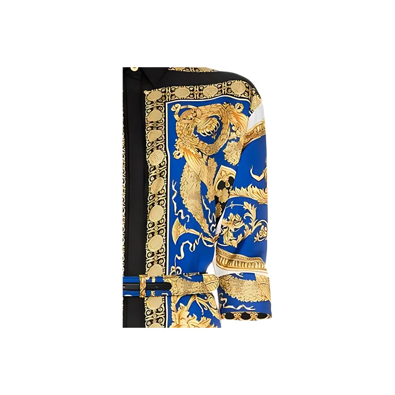 VERSACE Long Sleeved Dress Women's Blue-6