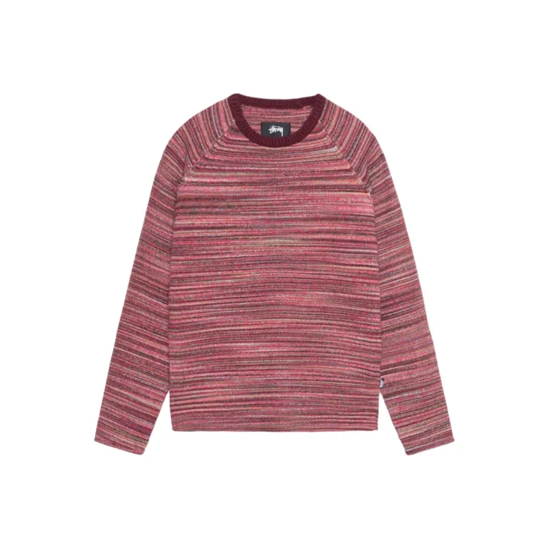Stussy Textured Knit Contrast Collar Crew-3