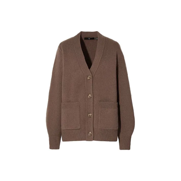 Jil Sander X UNIQLO Jil Sander Collaboration Cashmere Sweaters Men Coffee-0