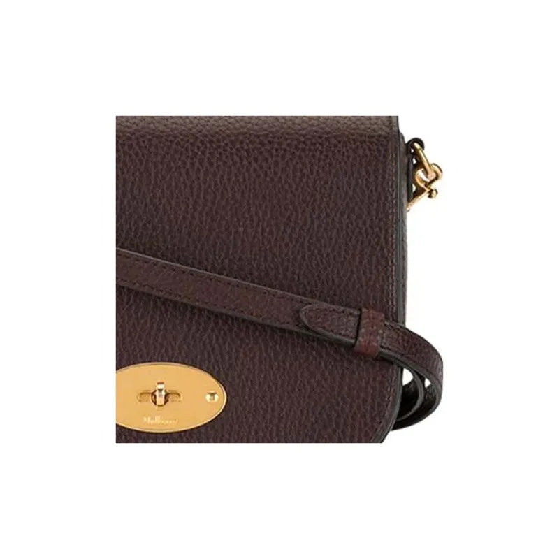 Mulberry Grain Cow Leather Shoulder Bag Women's Red Brown-3