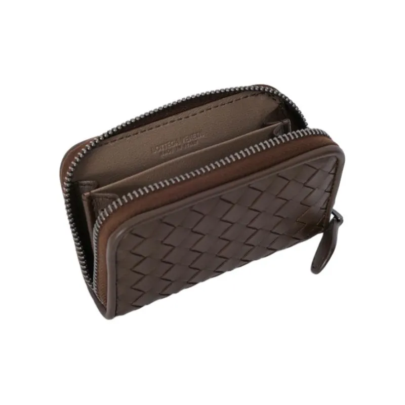 Bottega Veneta Sheepskin Card Holder Unisex Brown-4