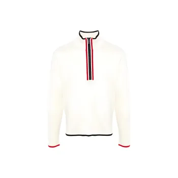 THOM BROWNE Zip Detailed Funnel Neck Pullover