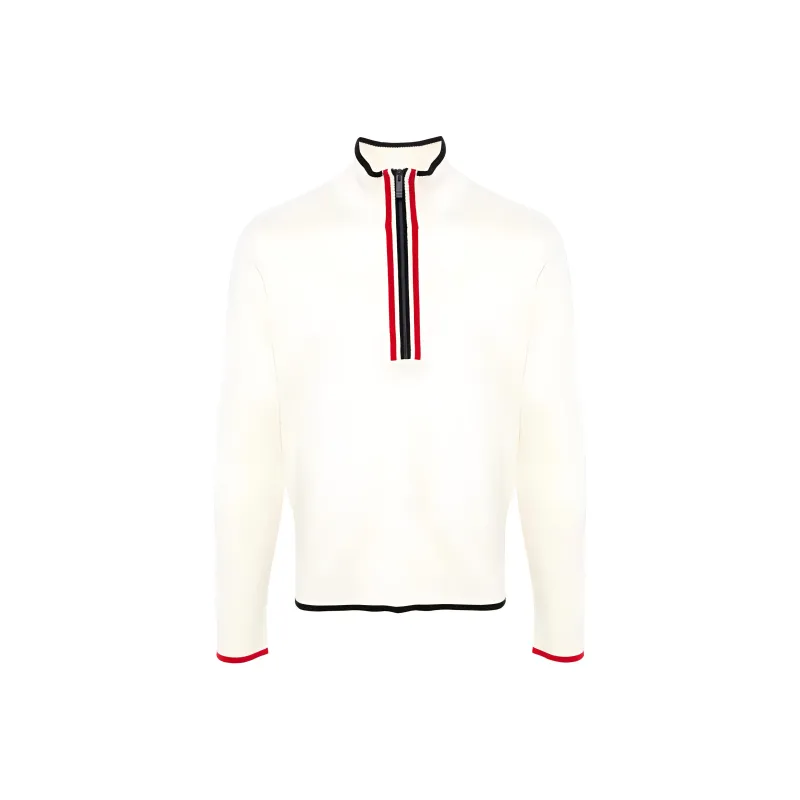 THOM BROWNE Zip Detailed Funnel Neck Pullover-0
