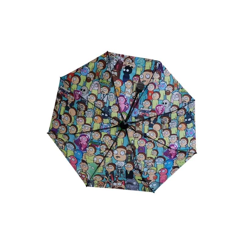 SMITH CHU Automatic Umbrella Manual Sun Umbrella Dense Rick And Morty Umbrella Quirky TV Green-4