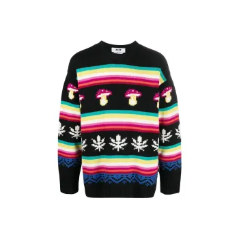 MSGM Patterned Jacquard Knitted Jumper